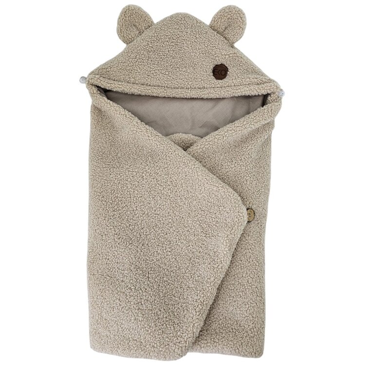 EKO Fusak do autosedacky bouclé s bavlnou Dark Beige 110x100cm