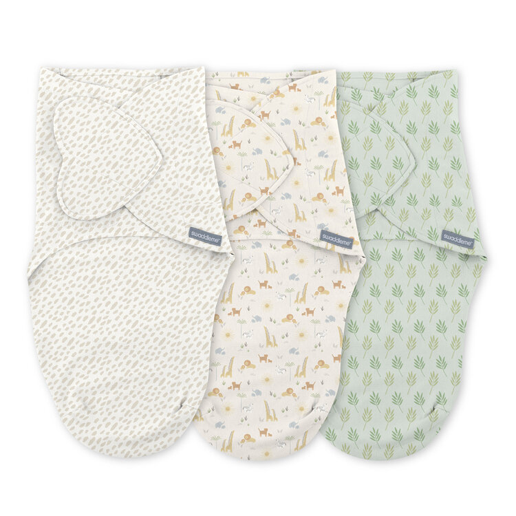 INGENUITY Zavinovačka SwaddleMe™ Ulitka bavlna 1 TOG 0-3m Monogram Collection™ Safari Swaddle
