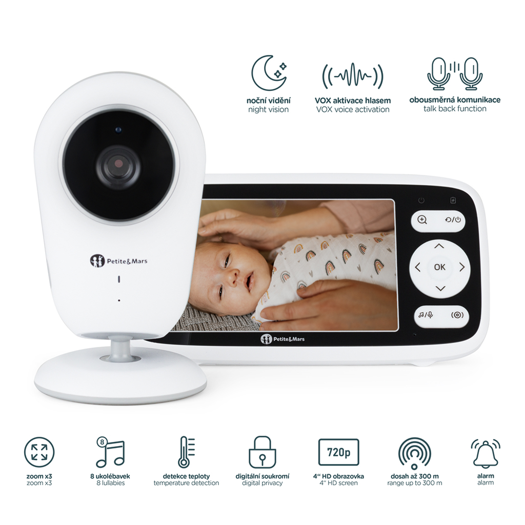 PETITE&MARS Chůvička dětská digitální NANO 4.0