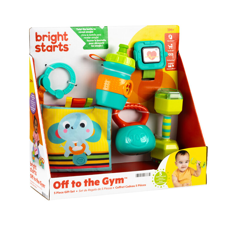 BRIGHT STARTS Sada dárková pro rozvoj koordinace i smyslů Off to the Gym™