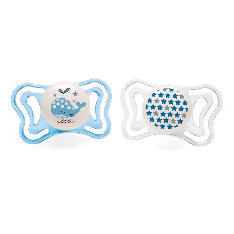 CHICCO Dudlík Physio Light silikon noční chlapec 2 ks (2-6 m+)