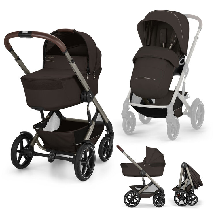 CYBEX Kočárek kombinovaný Talos S Lux & Talos Fold Cot Chocolate Brown Gold