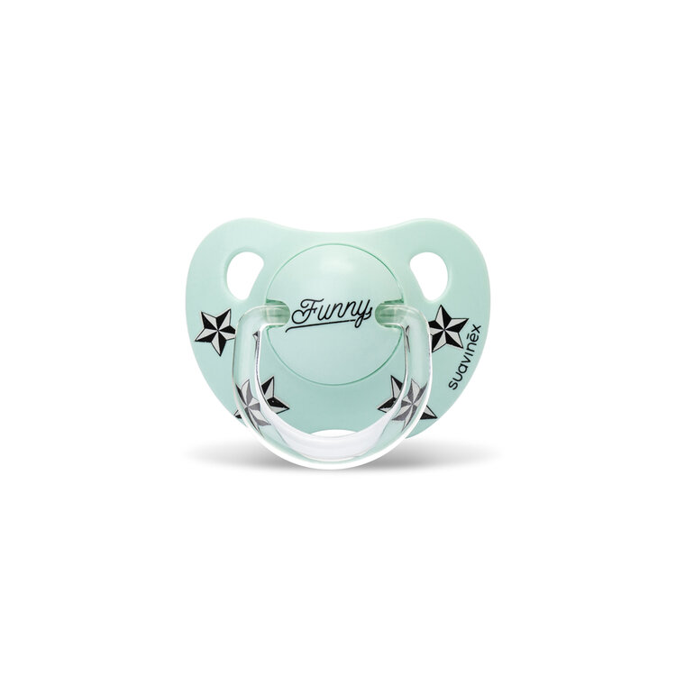 SUAVINEX Dudlík anatomický latex AS YOU FUNNY 18m+ mint